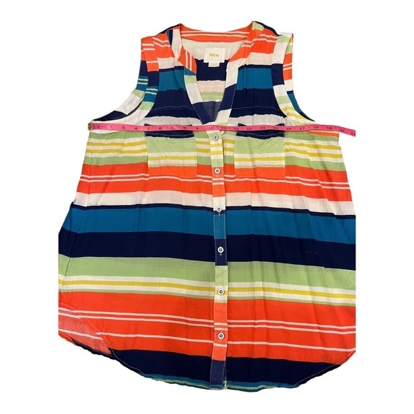 Anthropologie Maeve button down sleeveless top size 12 - Picture 5 of 8